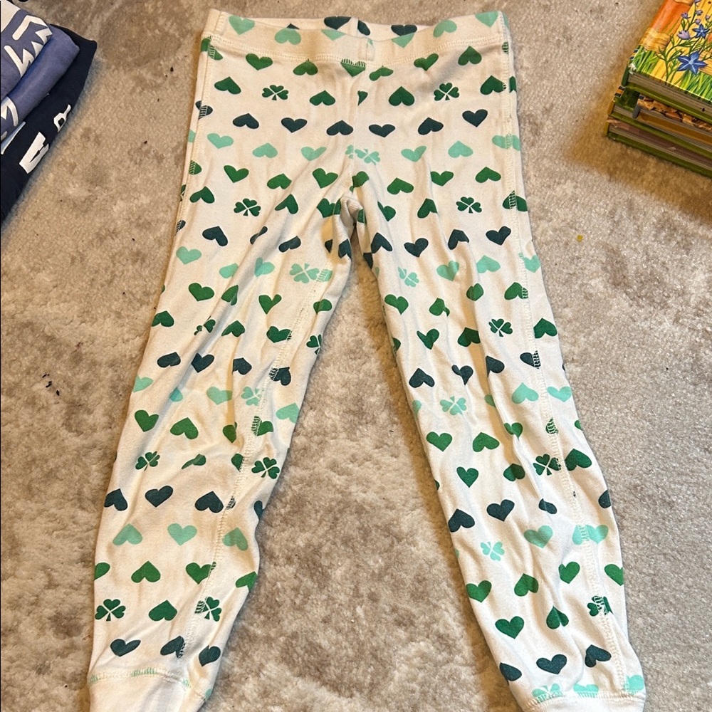 Primary Organic Cotton Heart Leggings.  st Patrick’s day.